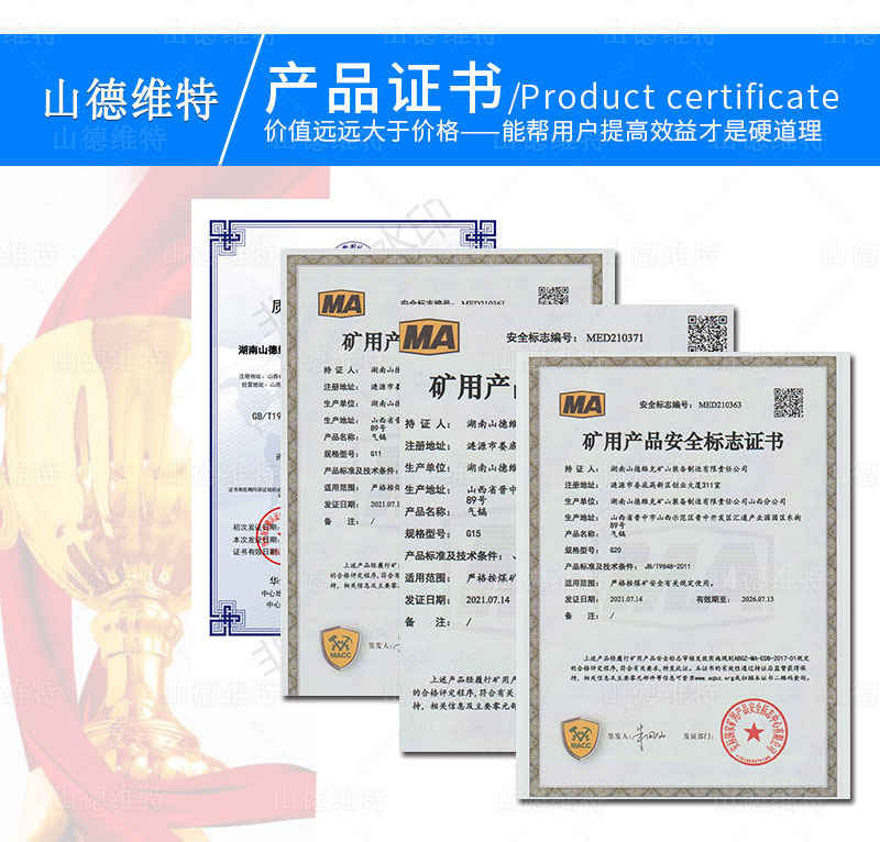 氣鎬風(fēng)鎬產(chǎn)品證書